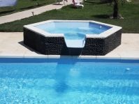 Photo spa dbordement piscine coque - Photo piscine en polyester