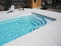 Piscine modrne  angle droit -  - piscine coque polyester